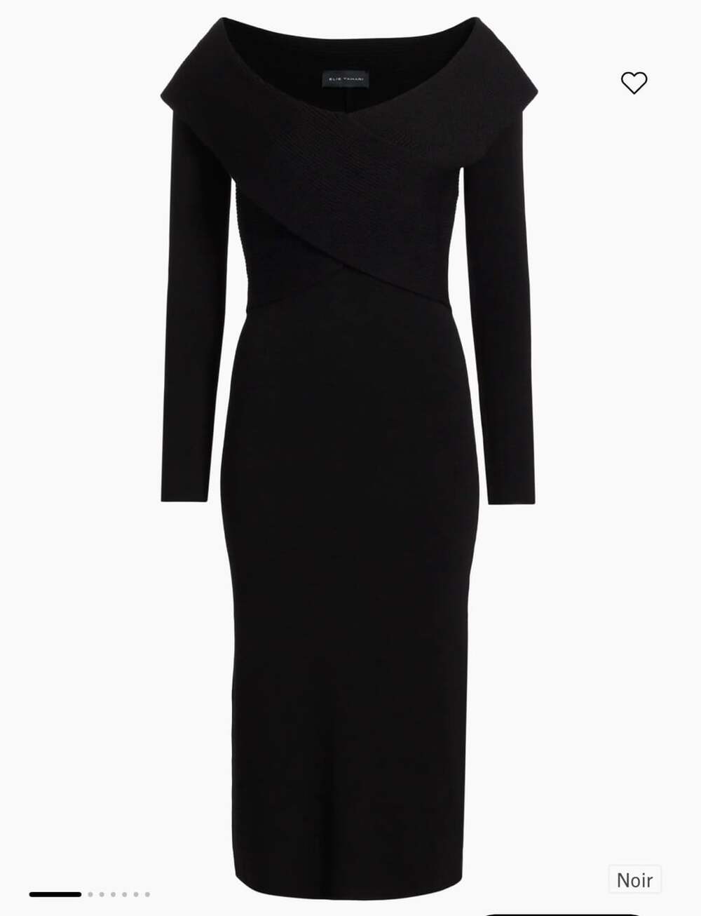 Elle Tahari Rowan Wool Off The Shoulder Dress Faux Wrap Front Size Medium NWT